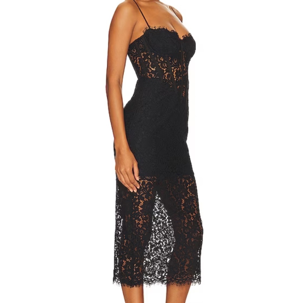 Bardot Olina Corset Midi Dress in Black size 2 NWT